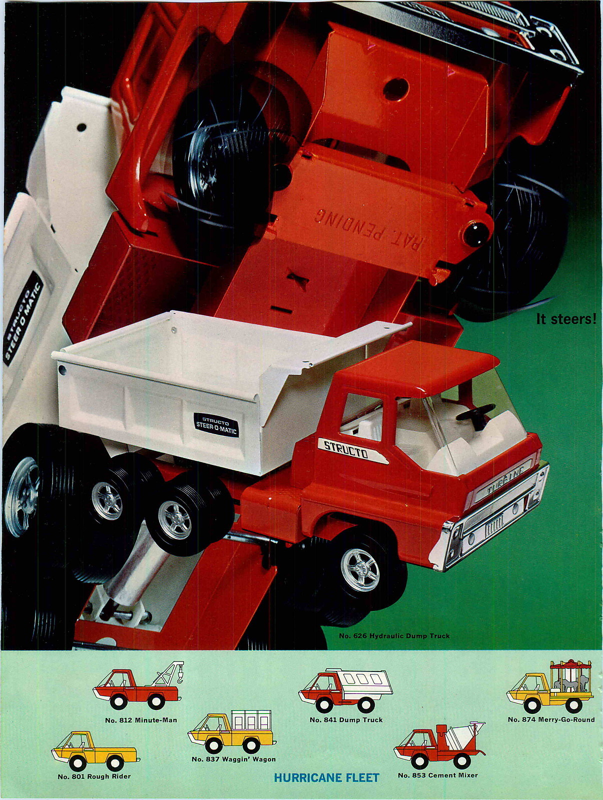 1969 ADVERT 4 PG Structo Toy Truck Joey Steer O Matic Merry Go