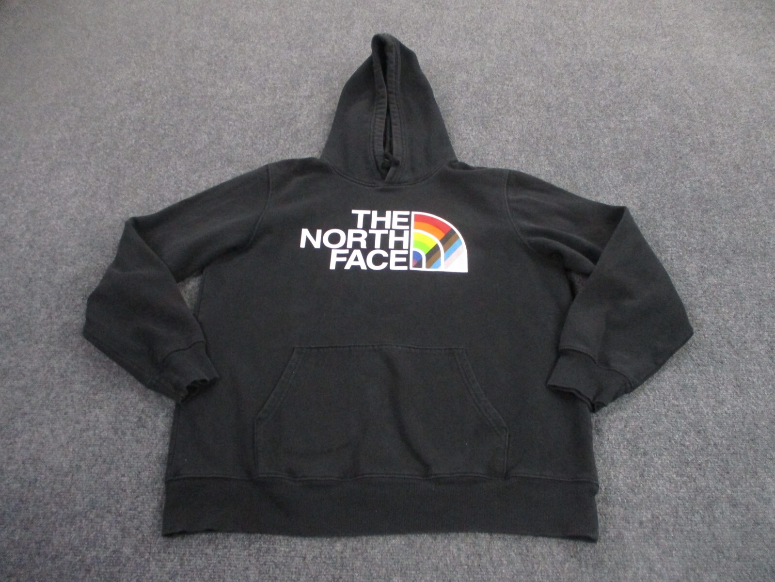 North Face Black Logo Pullover Hoodie for Men - Preppy Adult Sweatshirt