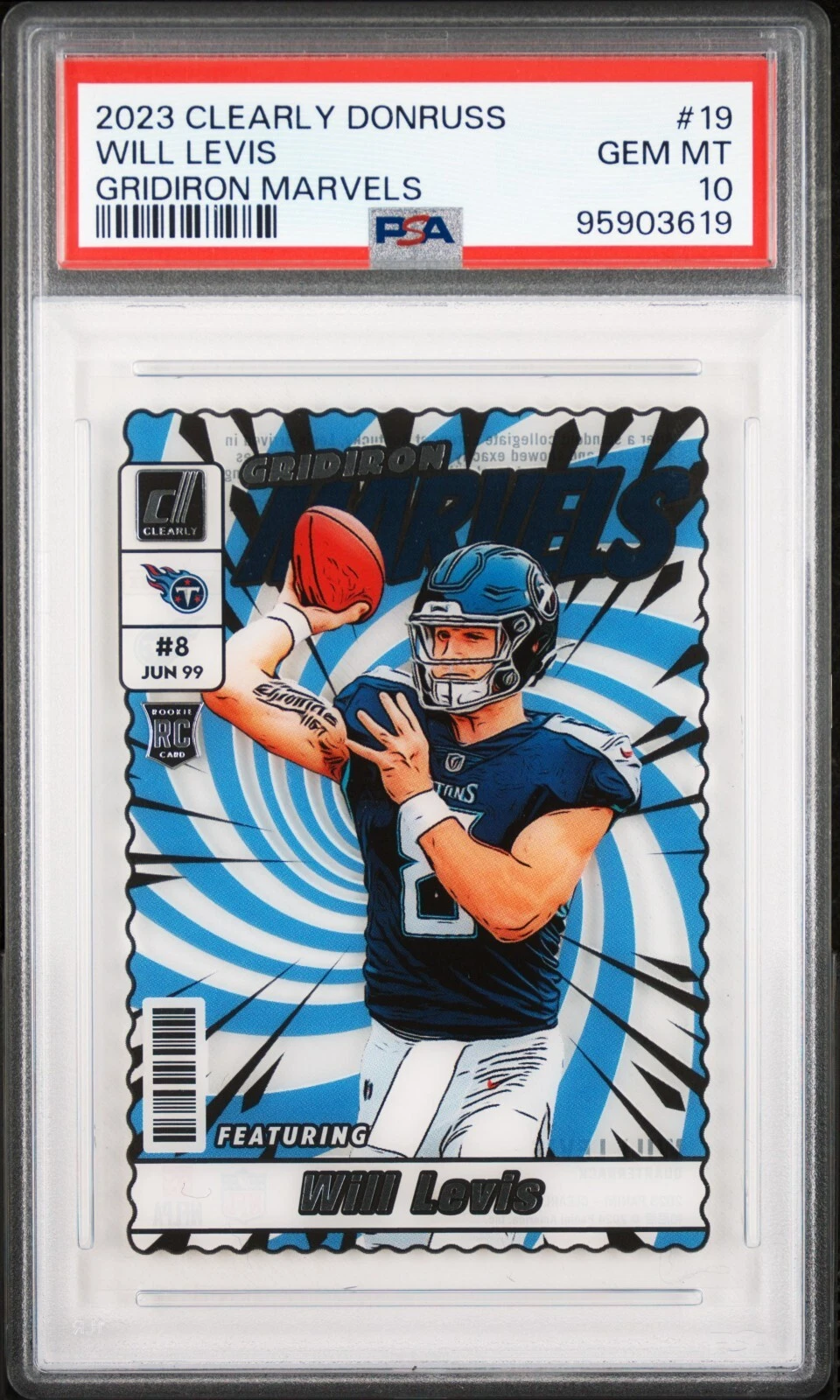 Will Levis Panini Clearly Donruss Gridiron Marvels #19 Base