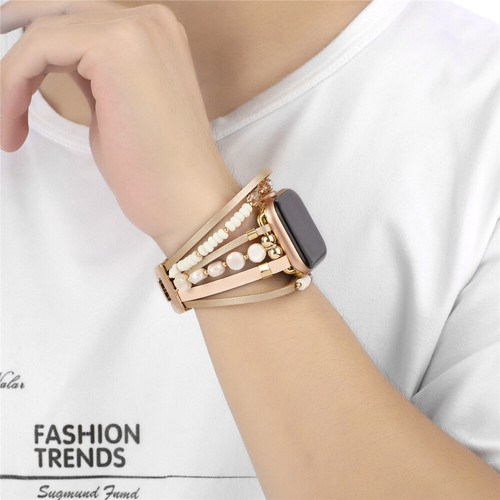 Women Leather Bracelet Band for Apple Watch 11 10 9 8 7 6 SE 44/41/45/42/46/49mm - Picture 33 of 94