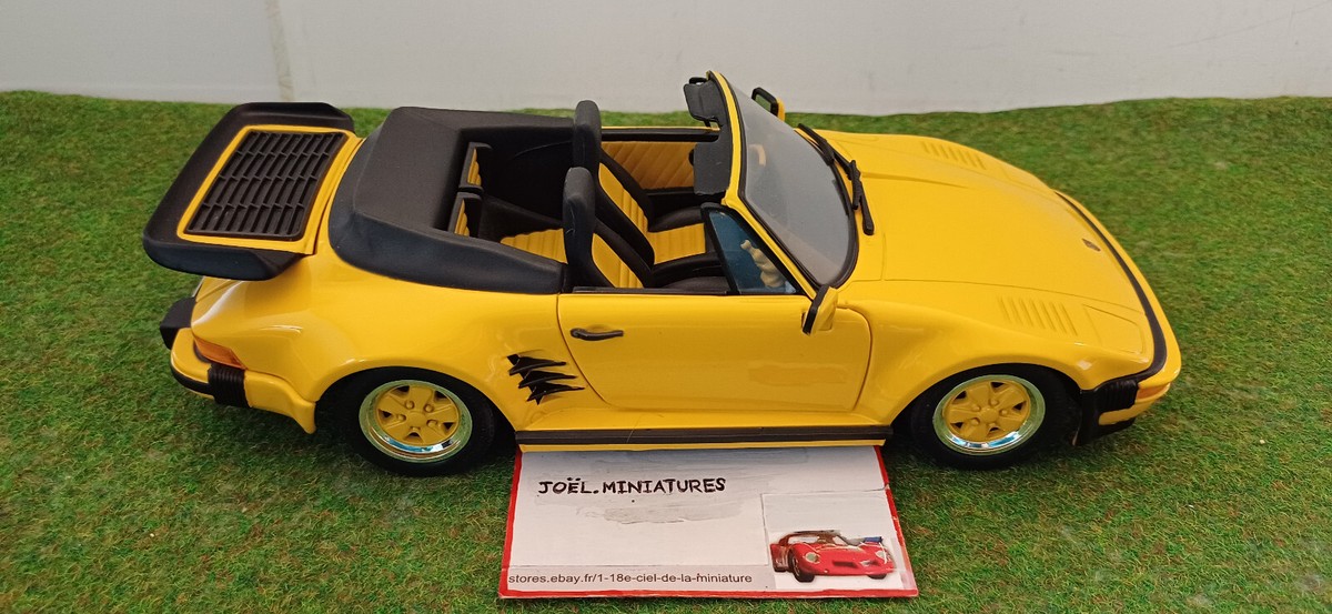 PORSCHE 356 B CABRIOLET 1961 rouge capote pliée beige 1/18 BURAGO voiture miniat
