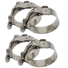 4 x 2.5" Stainless Steel T Bolt Clamp Turbo Intake 2 1/2" Silicone Hose Clamp