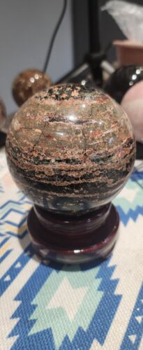 Snowflake Obsidian Crystal Sphere, 606g, Minerals, Rocks, Healing, Chakras - Picture 4 of 8