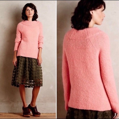 Anthropologie Moth Pink Wool Sweater 