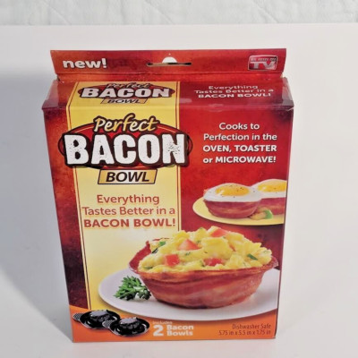 PERFECT BACON BOWL - As Seen On TV, 2 Bowls, Microwave or Oven, NIB
