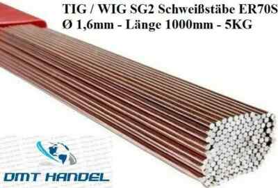 5KG WIG / TIG Schweißstäbe 1,6mm x 1000mm ER70S-6-3  Stahl SG2 WSG2