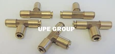 ( 5 PACK ) New Push In to Quick Connect BRASS TEE UNION 1/4" Tubing Tube T