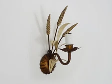 Vintage Maison Masca Florence 70s Golden Wheat Ear Wall Sconce