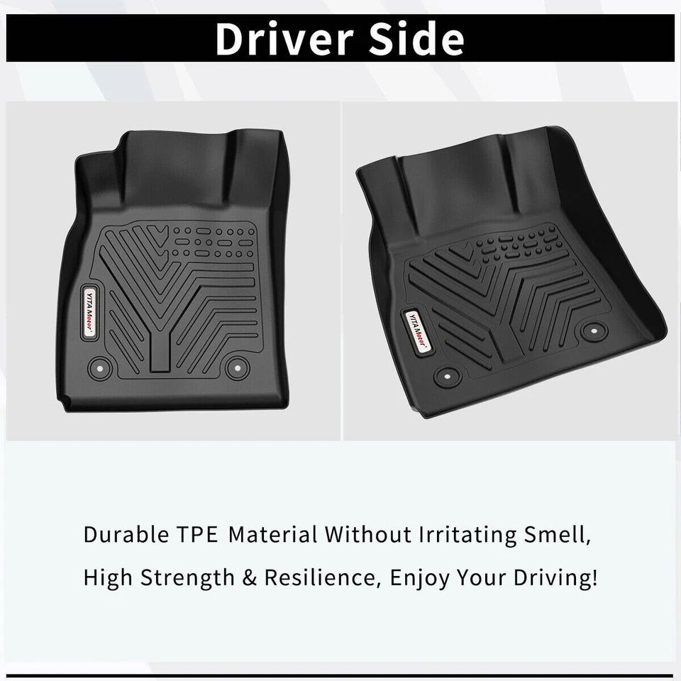 3D Floor Mats for 2014-2020 Chevy Impala All Season TPE 1st + 2nd Row TPE Liners Foto 2 de 4