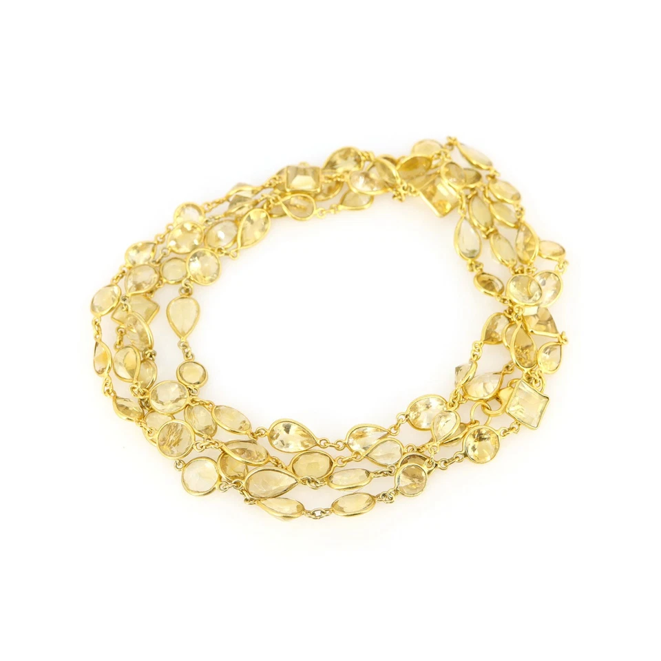 Collar de cadena de piedras preciosas de citrino collar de plata de ley 925 joyería para mujer Foto 3 de 3