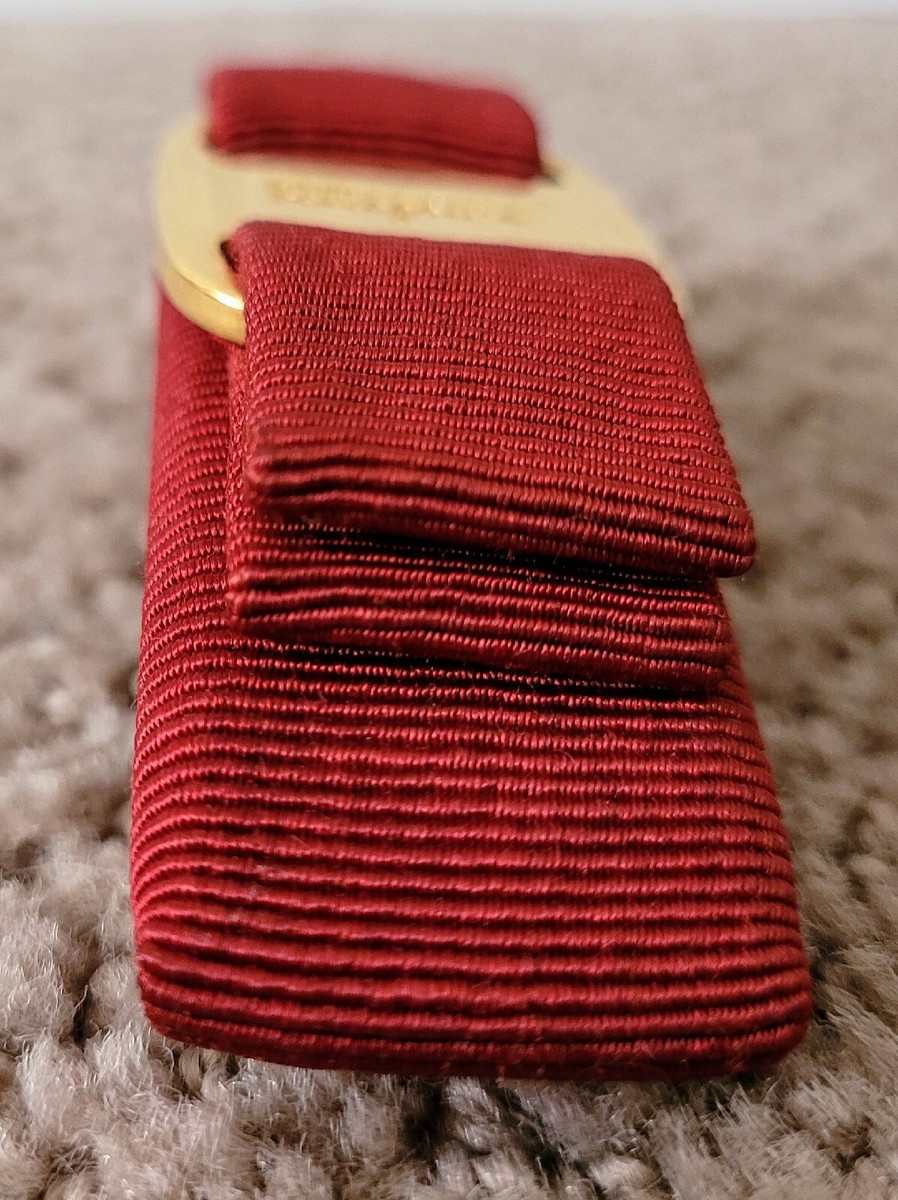 AUTH VINTAGE SALVATORE FERRAGAMO VARA BOW BARRETTE HAIR CLIP AUTH VINTAGE SALVATORE FERRAGAMO VARA BOW BARRETTE HAIR CLIP