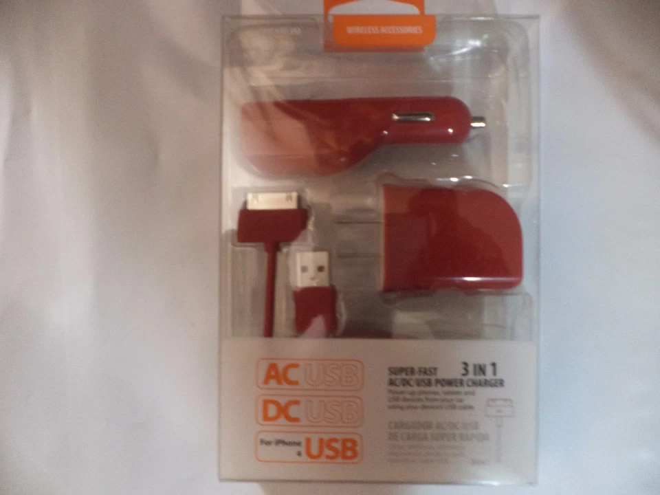 Cable de datos USB cargador 3 en 1 Reiko Apple iPad, iPad2, iPad3, iPhone4/4G/4S rosa Foto 3 de 4