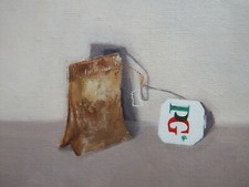 Original Still Life Small Teabag Oil Painting PG Tips Tea Bag on Linen Canvas