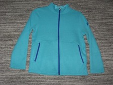 Spyder Girls Full Zip Jacket Size 18 L Turquoise Waffle Knit