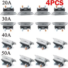4pc 20-50A AMP 12V Circuit Breaker Stud Type Shortstop Fuse Manual Reset