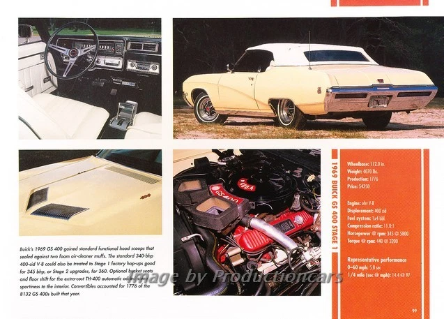 1969 Buick GS400 GS 400 - Original Car Print Article J263 Foto 2 de 2