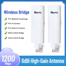 5.8G Gigabit Wireless Bridge 3KM WiFi Extender  Signal Boost Point to Point PTMP