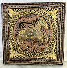 Vintage Burmese Kalaga Embroidery Tapestry Horse Asian Art Antique 11.5”