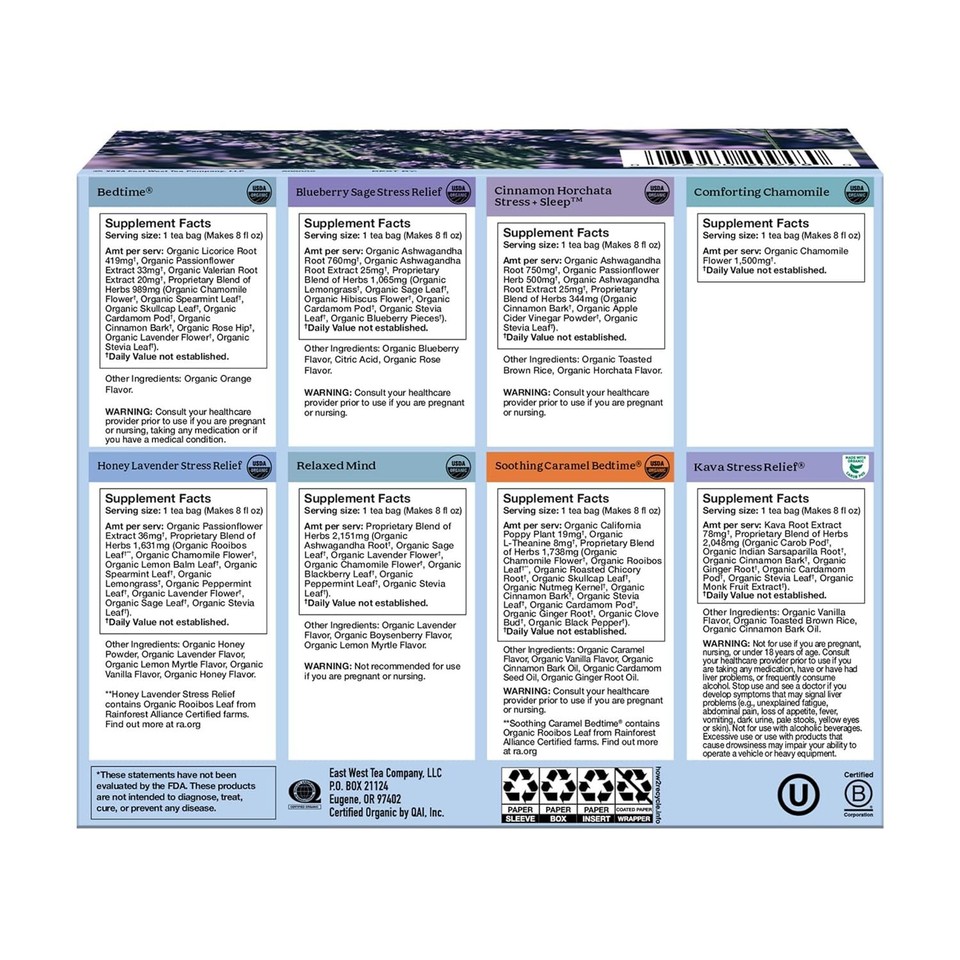 Yogi Tea Relaxation Sampler Box 8 Favorite Herbal Teas (32 Bags