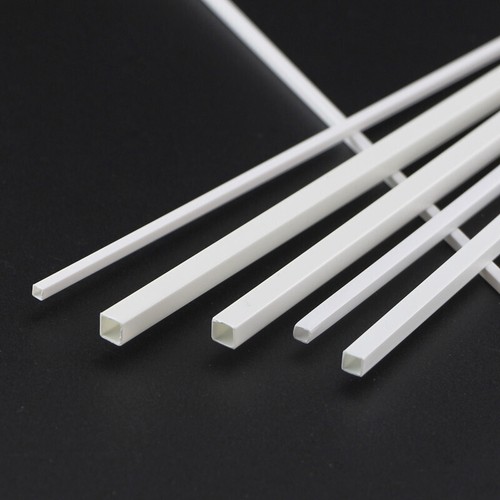 ABS Plastic Square Tube White Hollow Bar DIY Model 3x3x250mm to 10x10x250mm - Picture 5 of 7