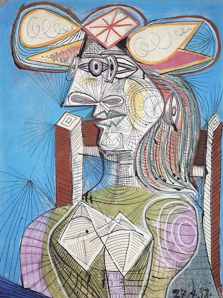 Pablo Picasso - Mujer sentada, 1938 - ARTE DE PARED LIENZO o IMPRESIÓN Foto 2 de 2
