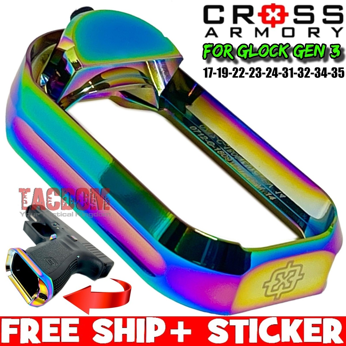Cross Armory for GL0CK Aluminum Flared Magwell RAINBOW Gen 3 17 19