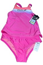 speedo 2 piece swimsuit Girls Size 14 Rose Violet NWT