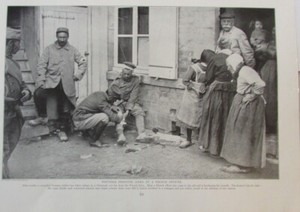 Wounded Prisoners Aided by French Officer 1920 Print World War I