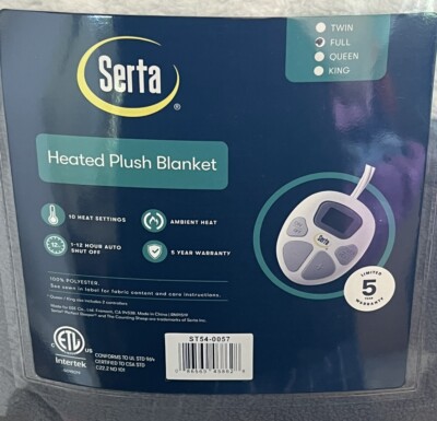 Serta Electric Blanket Solid Fleece to Sherpa Heated Blanket in Full Size eBay