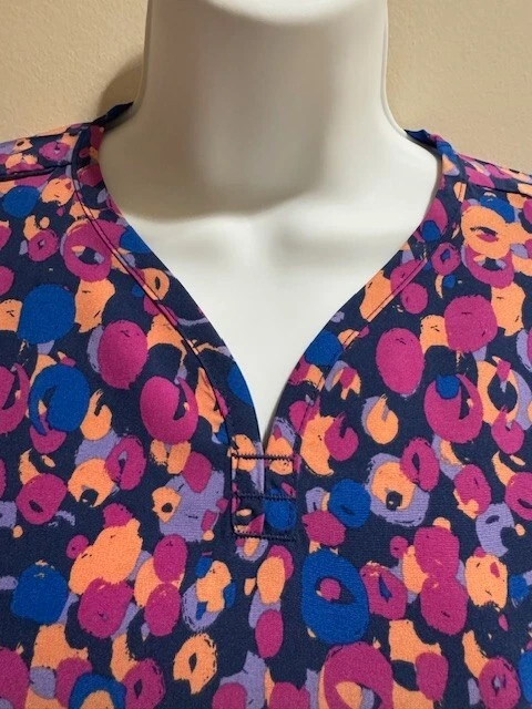 6267-PDNV Painted Dots Navy Print Scrub Top by Wonder wink - Image 3 of 4