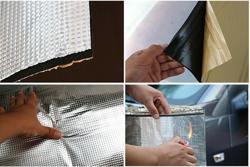 Vehicle Car Sound Deadener Reflective Insulation Mat Heat Guard R12 10MM 24'X50' - Picture 7 of 9