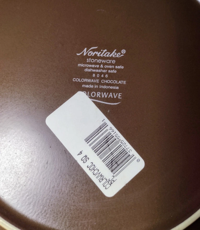 New Noritake Stoneware Colorwave Square Dinner Plate 11 in Chocolate - Image 4 of 4