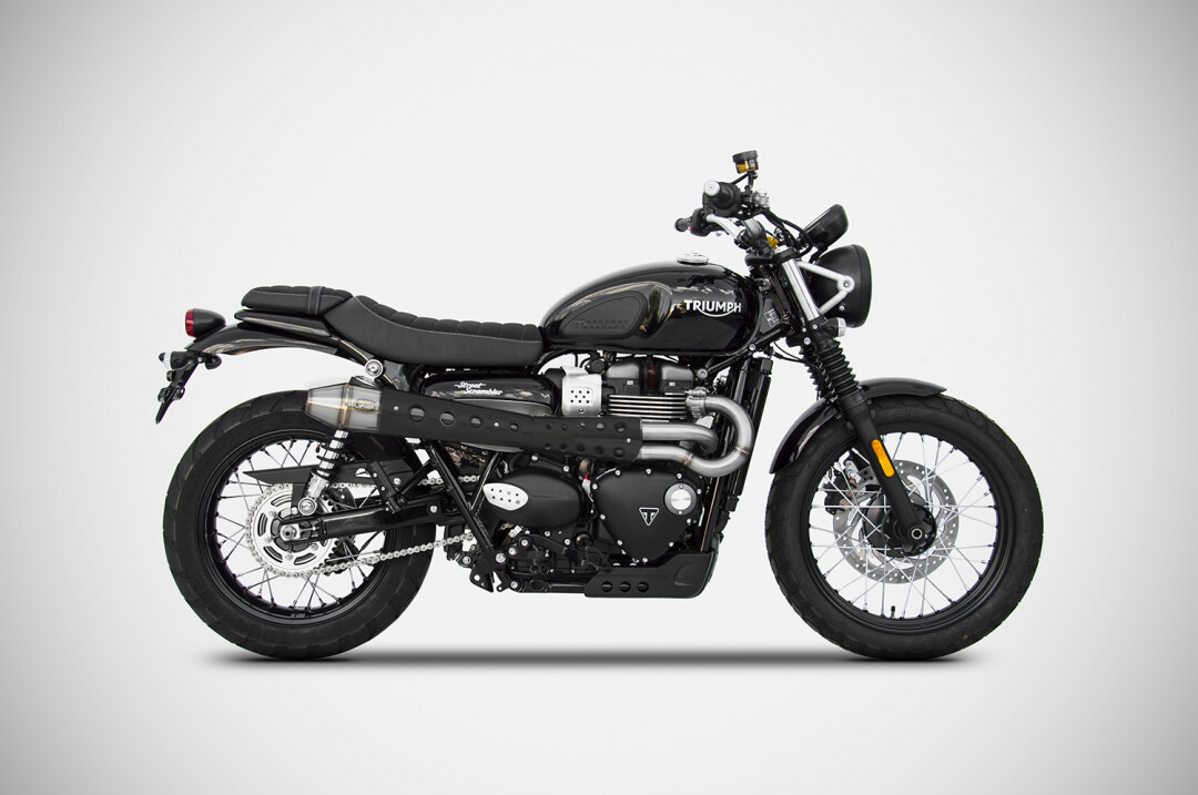 Triumph Scrambler 900 2017-2023 Zard Exhaust Full Conical System+Heat Shield  New | eBay