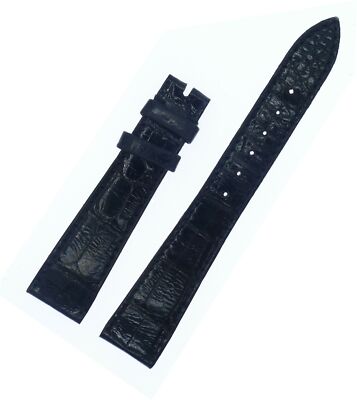 PATEK PHILIPPE 20MM MIDSIZE ALLIGATOR BLACK LEATHER WATCH STRAP D