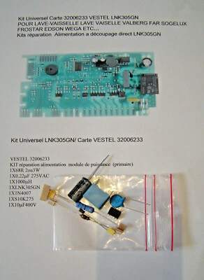 Kit Reparation lave vaisselle Edson IELV49 Carte 32006233 VESTEL LNK305GN - Photo 1/4