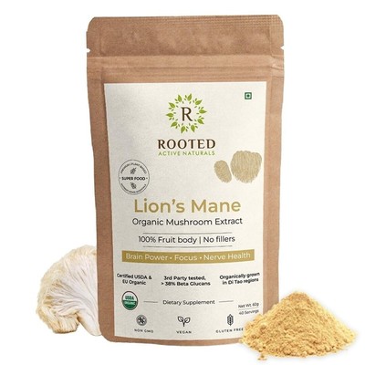 Rooted Actives Lions Mane mushroom Extract (60 g)