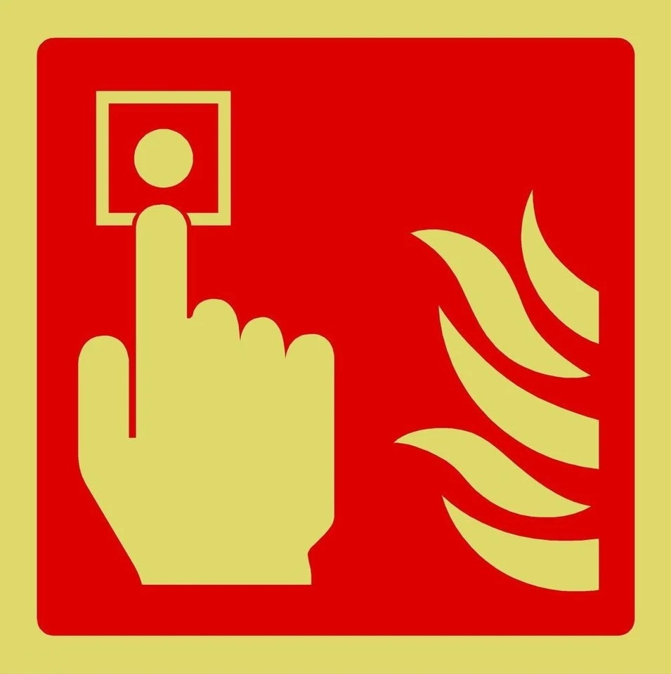NAMBAWAN 1,2,3,5,10 x Fire Alarm Call Point Sign, Self Adhesive Sticker 100 x 100 mm UK