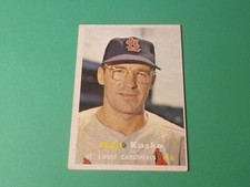 1957 TOPPS EDDIE KASKO #363 ROOKIE CARD CARDINALS HIGHER HIGH GRADE NO CREASES. rookie card picture
