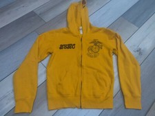 Marines USMC Proud Sister Military Yellow Full Zip Hoodie Sweatshirt - Women's S