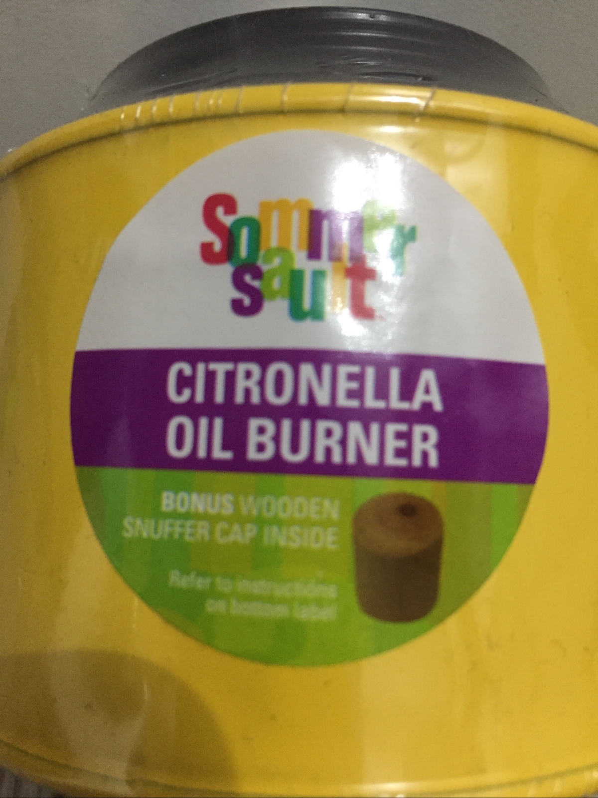 2 X 275ml Table Top Citronella Oil Burner, Yellow 0205297, Made By