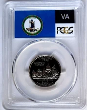 2000-S Clad Proof Virginia State Quarter-PCGS PR 70 DCAM-State Flag