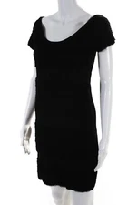 Rag & Bone Womens Chiffon Knit Mini Sheath Dress Black Size Extra Small XS
