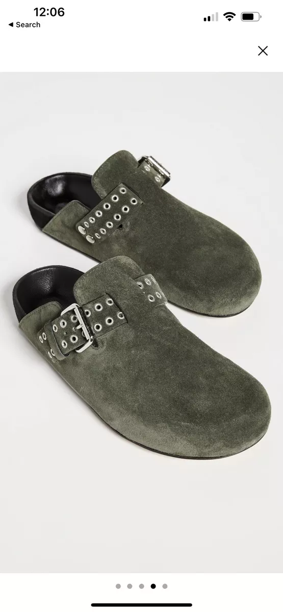 Isabel Marant Mirvin Mules Clogs Studded Green Khaki 39 eBay