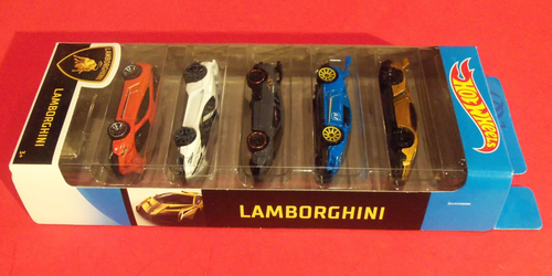 HOT WHEELS 5 PACK - LAMBORGHINI VENENO, HURACAN, MURCIELAGO, AVENTADOR, GALLARDO