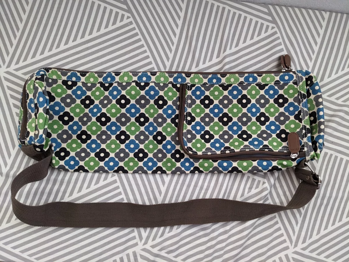 Orla Kiely for Target Yoga Mat Carrying Bag 2 Pockets Blue Green Black  Floral