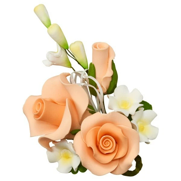2 Sets of Peach Rose Sprays Gum Paste Gumpaste flowers - Photo 1/1