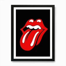 Rolling Stones Tongue music band Ar Framed Wall Art Poster Canvas Print Picture