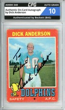 Authentic On-Card Autograph Signed by Dick Anderson CPG Auto Grade 10