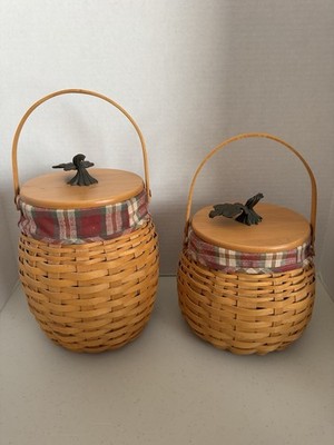 Longaberger October Fields / Pumpkin Patch Basket Sets - Orchard Park Plaid