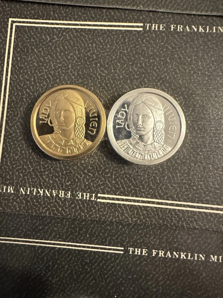 Fichas de juego vintage 1983-1988 de plata esterlina y GEP sobre plata King Arthur+ Foto 4 de 4